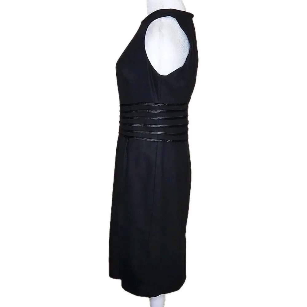 Banana Republic Black Wool Blend Sleeveless Sheath Dress Women's 6 Quiet Luxury